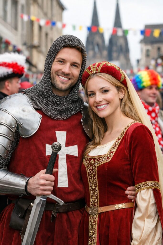 Der Kölner Karneval zieht auch Ritter und Burgfräulein an